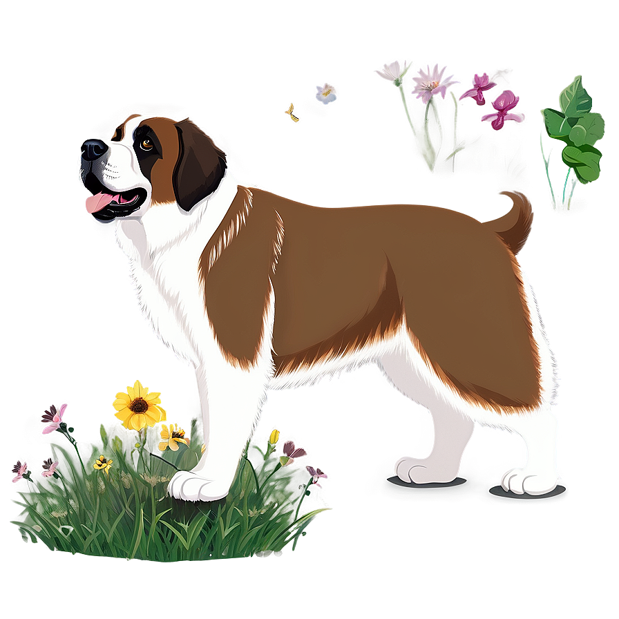 Saint Bernard In Summer Png 06252024 PNG image