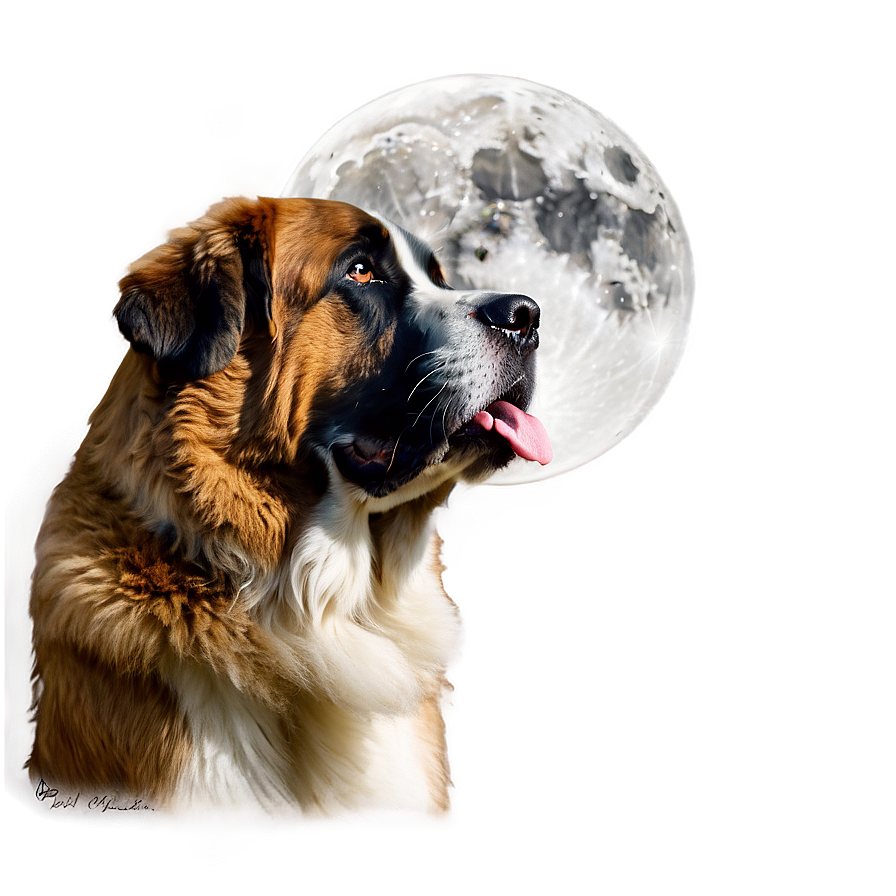 Saint Bernard In The Moonlight Png Doj33 PNG image