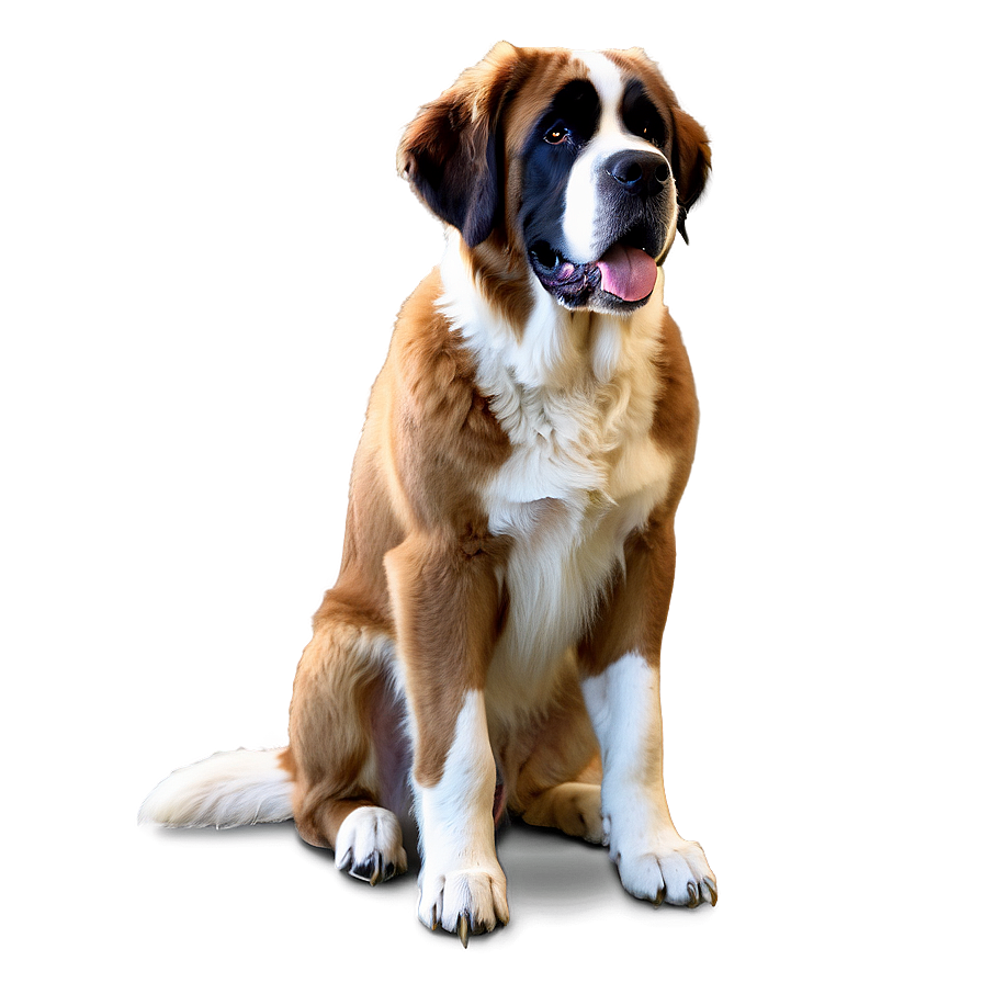 Saint Bernard Sitting Pose Png 15 PNG image