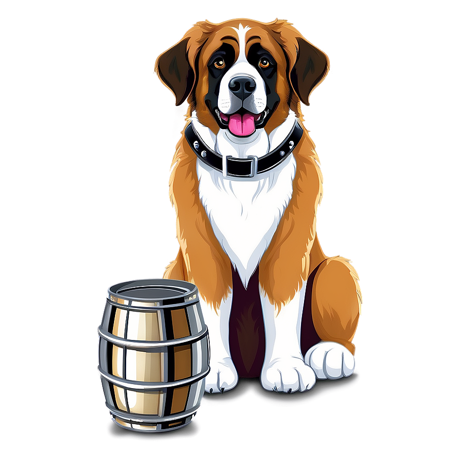 Saint Bernard With Keg Collar Png 06252024 PNG image