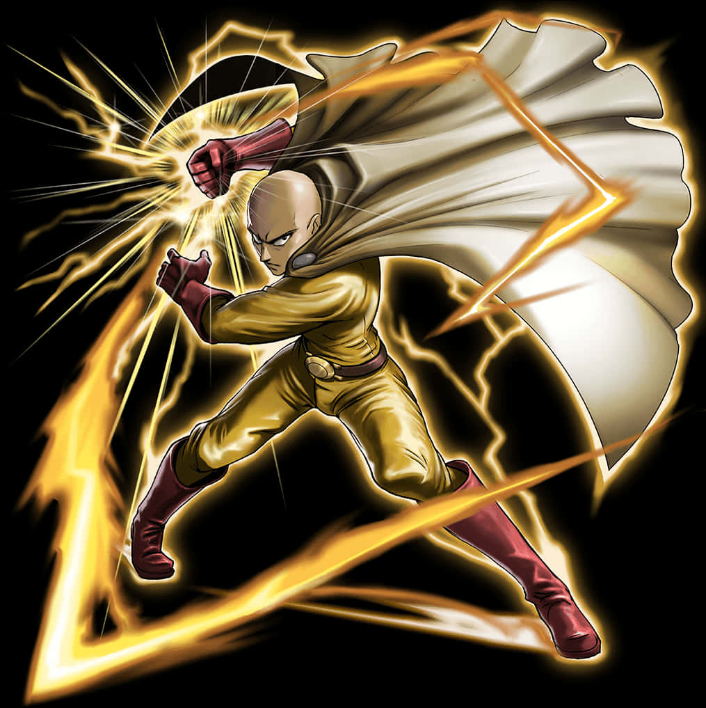 Saitama Power Punch Illustration PNG image