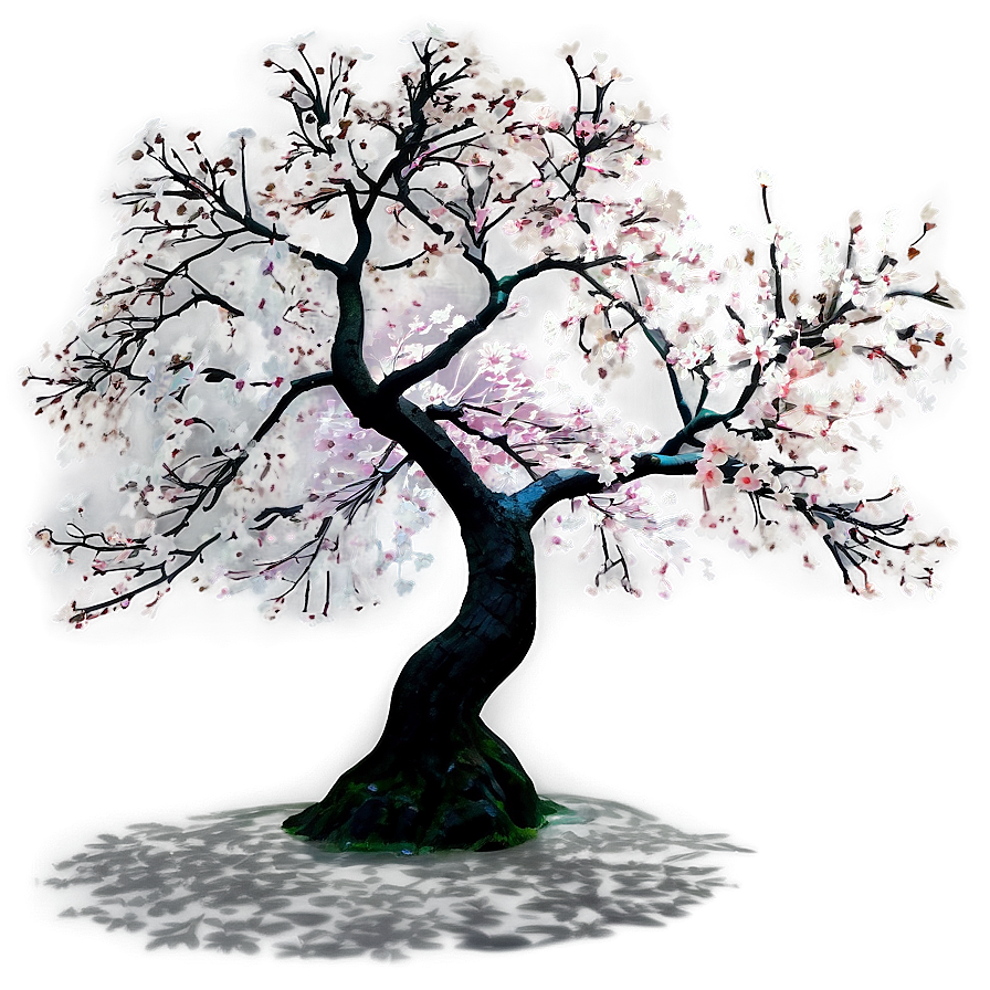 Sakura Tree In Full Moon Png 06122024 PNG image