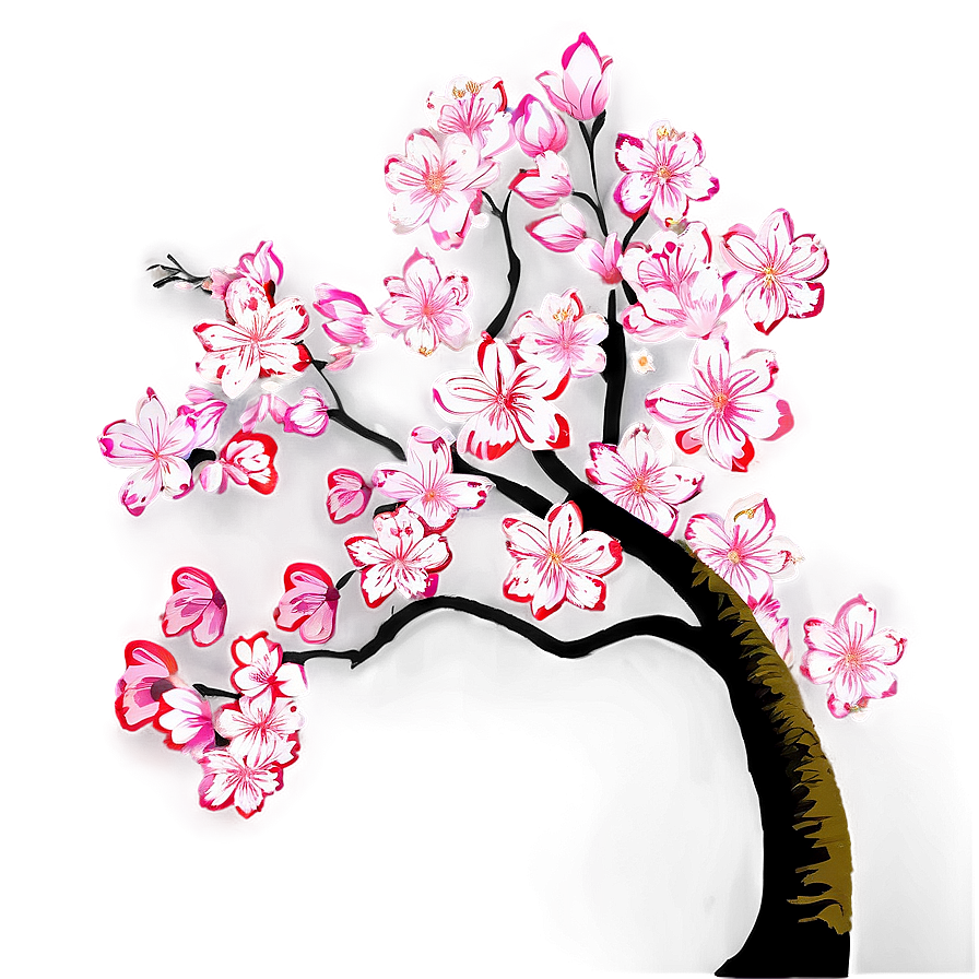 Sakura Tree In Traditional Kimono Setting Png Rlv PNG image