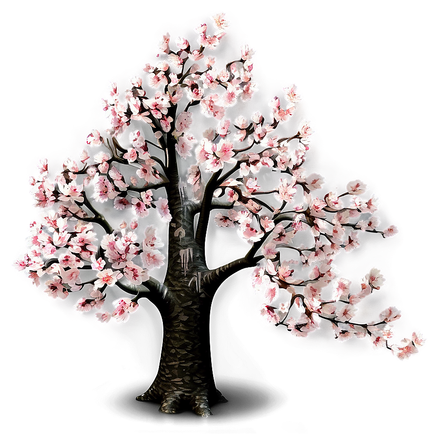 Sakura Tree With Falling Leaves Png Dav4 PNG image