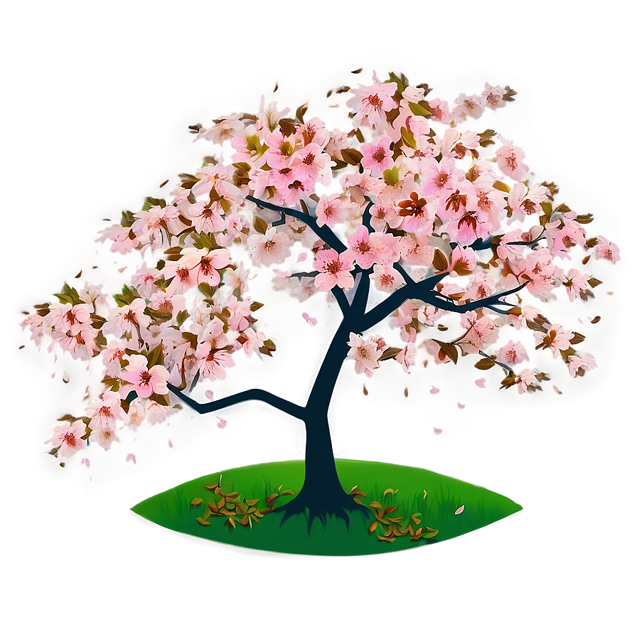 Sakura Tree With Falling Leaves Png Gsf PNG image