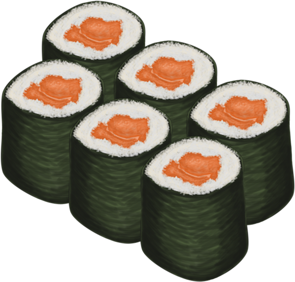 Salmon Maki Sushi Rolls PNG image