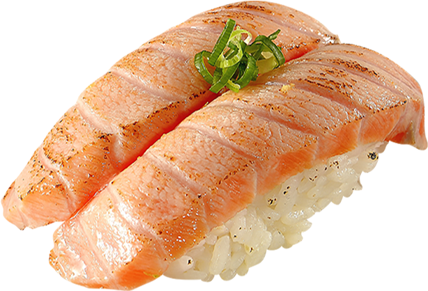 Salmon Nigiri Sushi Delicious PNG image