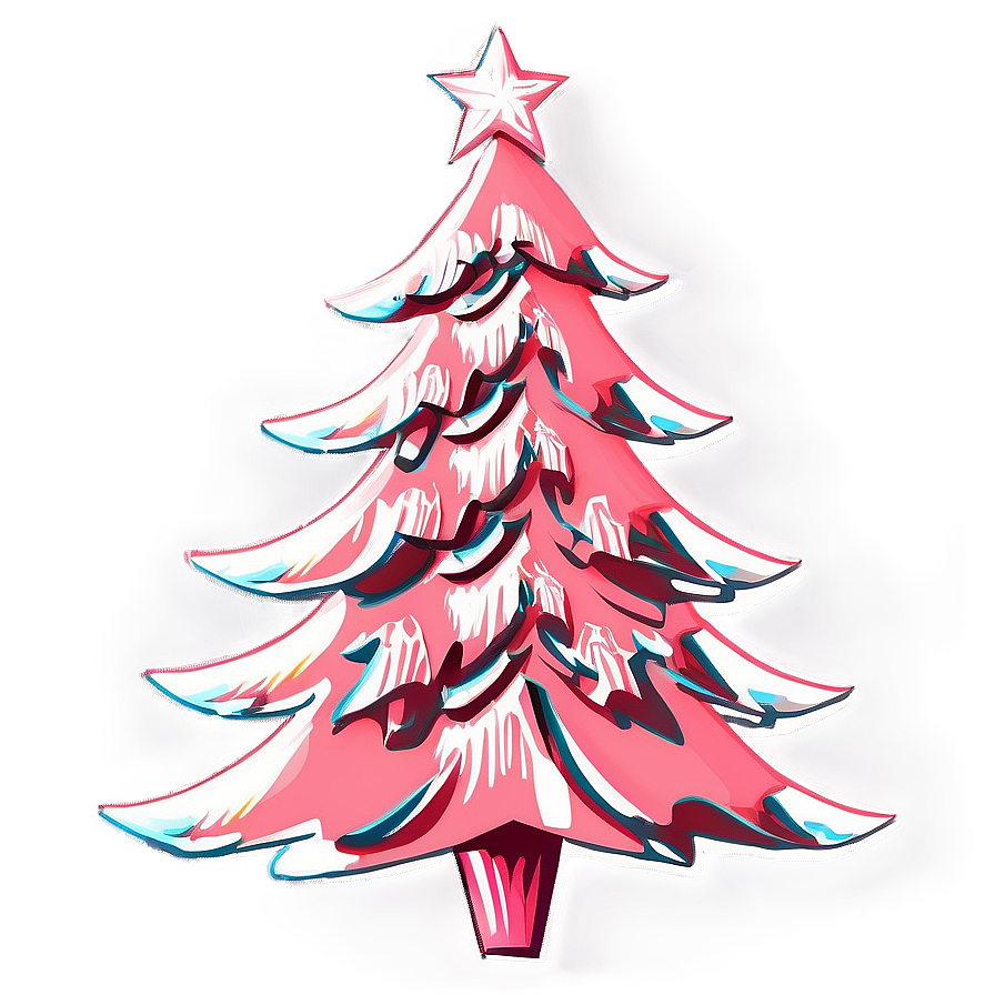 Salmon Pink Christmas Tree Png 06122024 PNG image