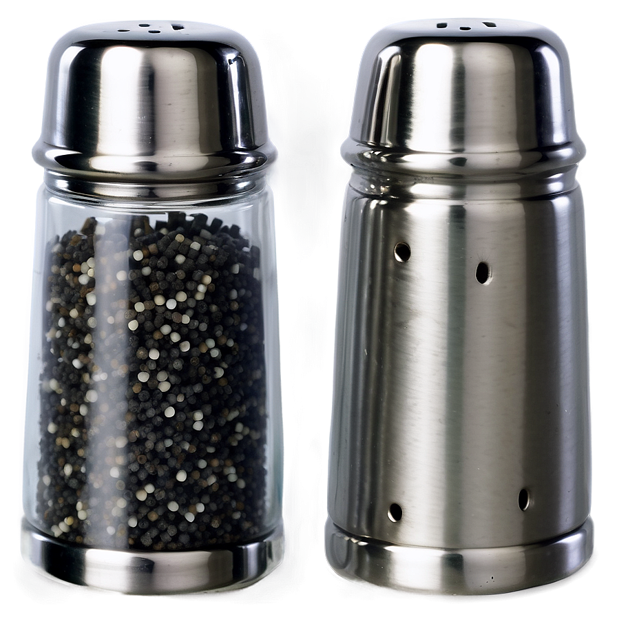 Salt And Pepper Set With Brushed Finish Png 06212024 PNG image