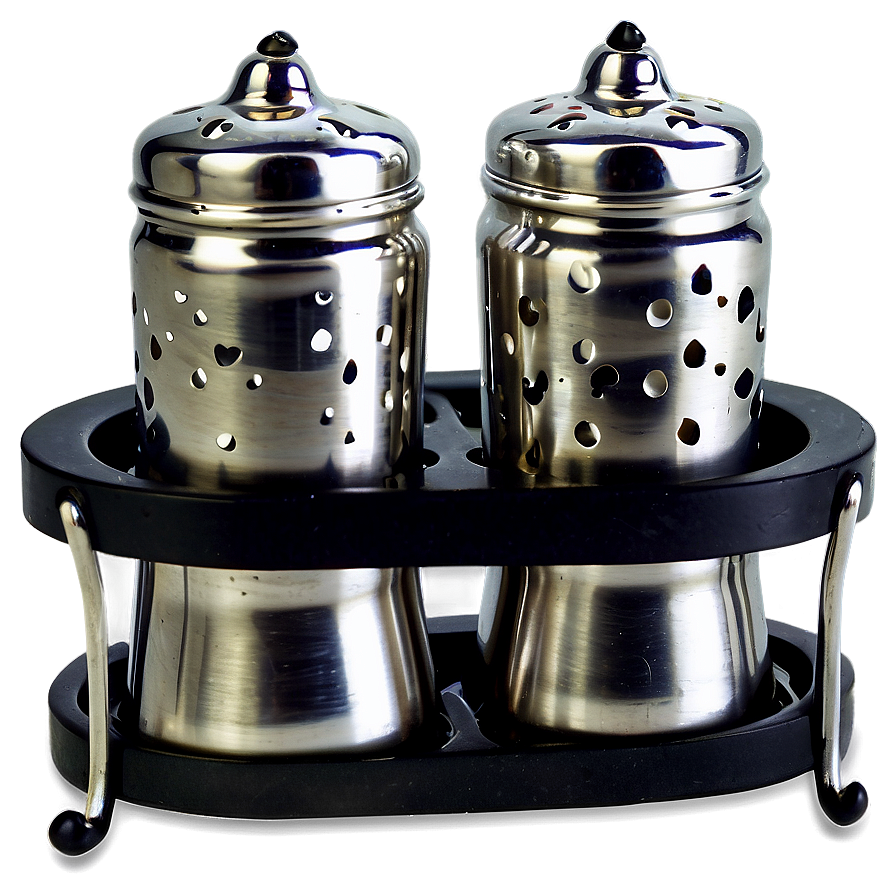 Salt And Pepper Shakers With Caddy Png 84 PNG image