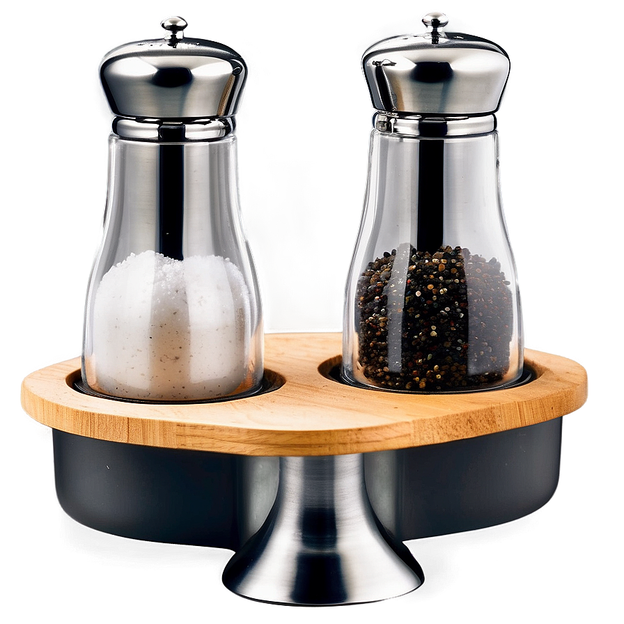 Salt And Pepper Shakers With Stand Png Nmx22 PNG image