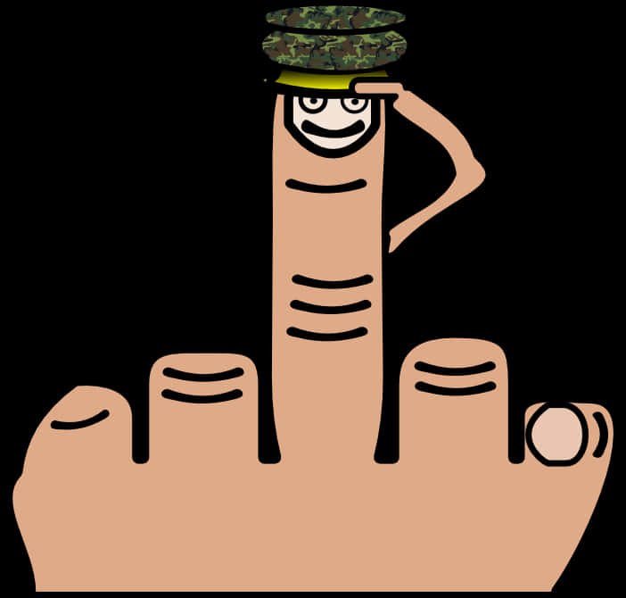 Saluting Cartoon Finger PNG image