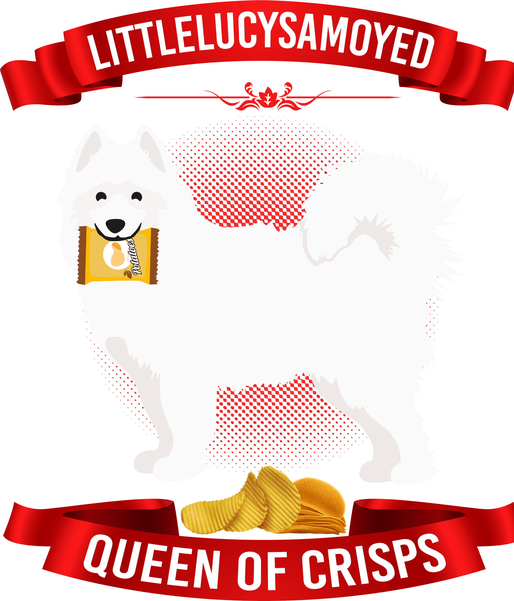 Samoyed Dog Queenof Crisps PNG image