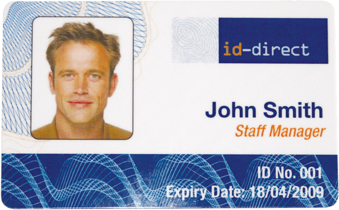 Sample I D Card John Smith Staff Manager PNG image