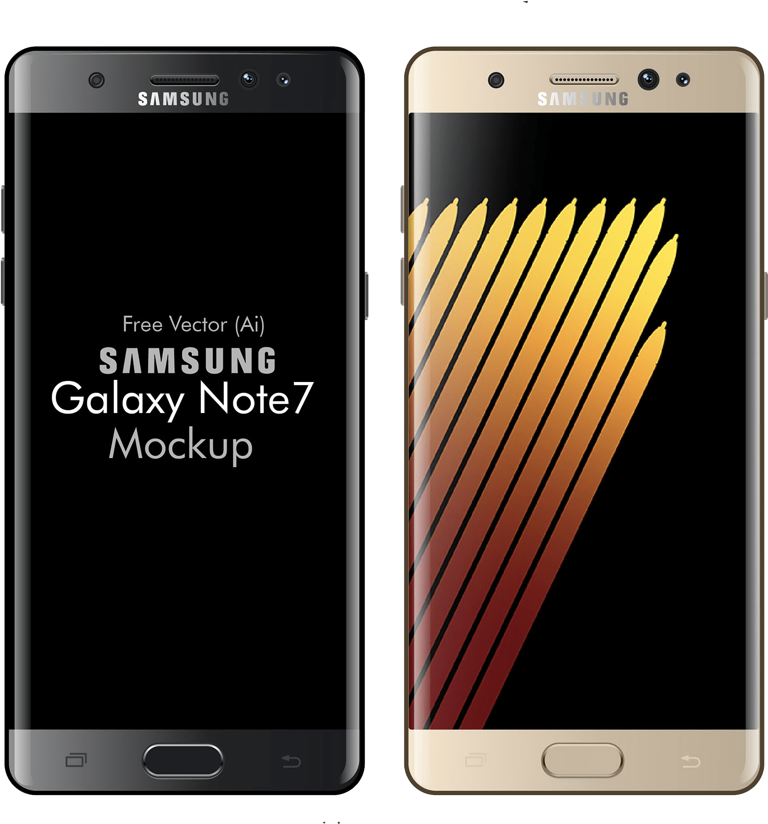 Samsung Galaxy Note7 Mockup Vector PNG image