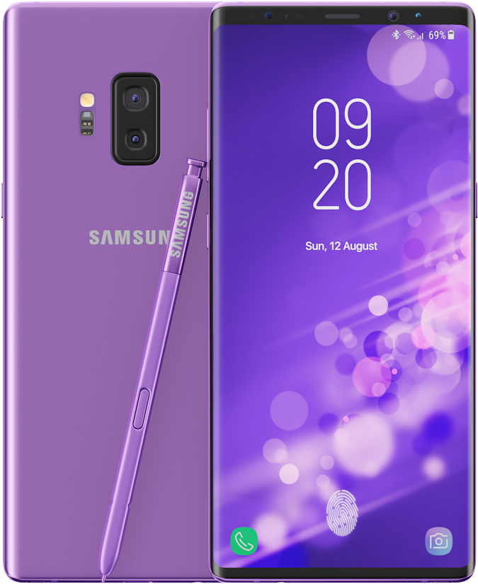 Samsung Galaxy Note9 Lavender Purple PNG image