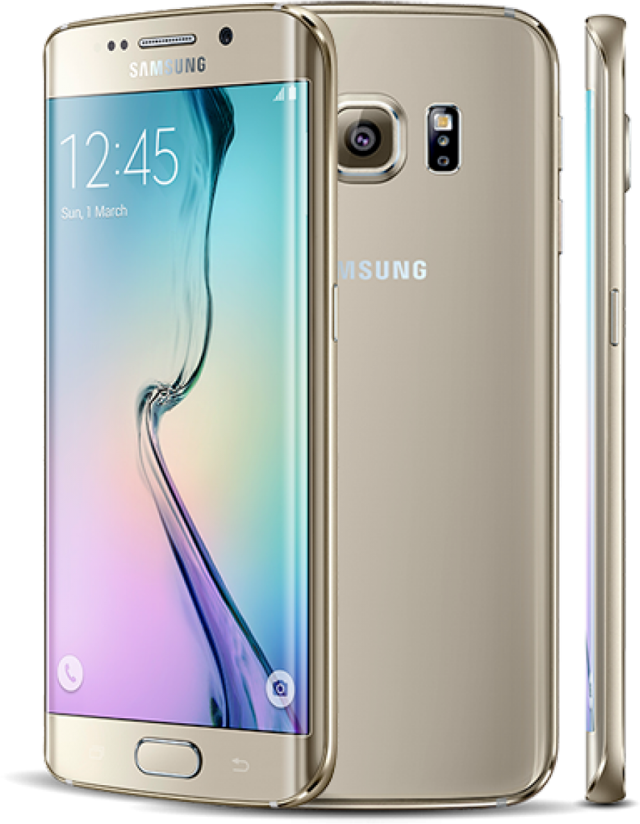 Samsung Galaxy S6 Edge Gold Platinum PNG image