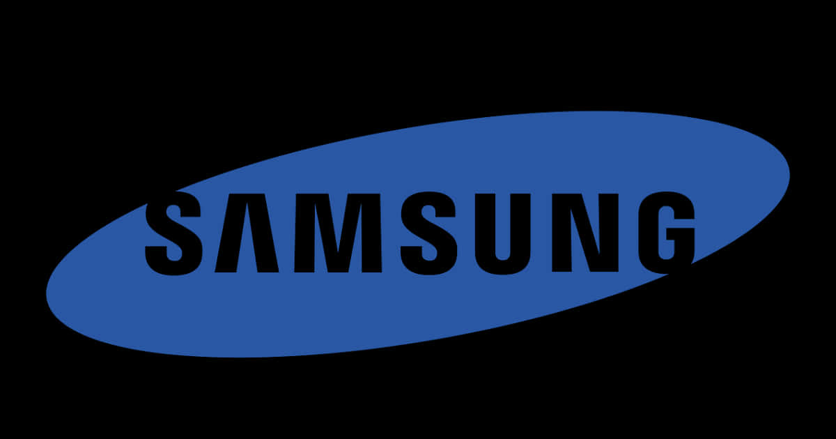 Samsung Logo Blue Ellipse Black Background PNG image