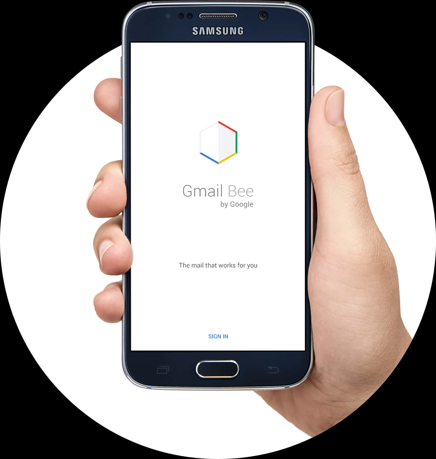 Samsung Phone Gmail Bee App Screen PNG image