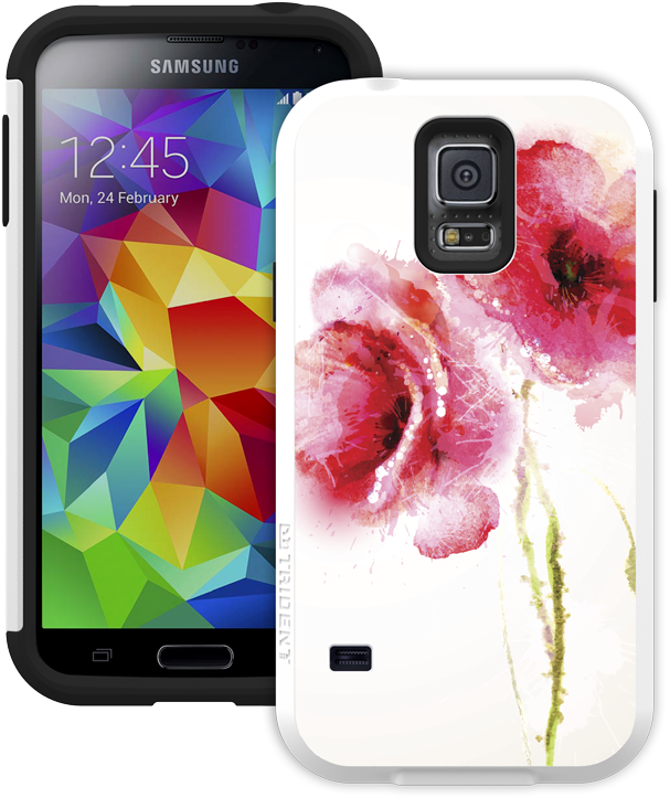 Samsung Smartphone Floral Case Design PNG image