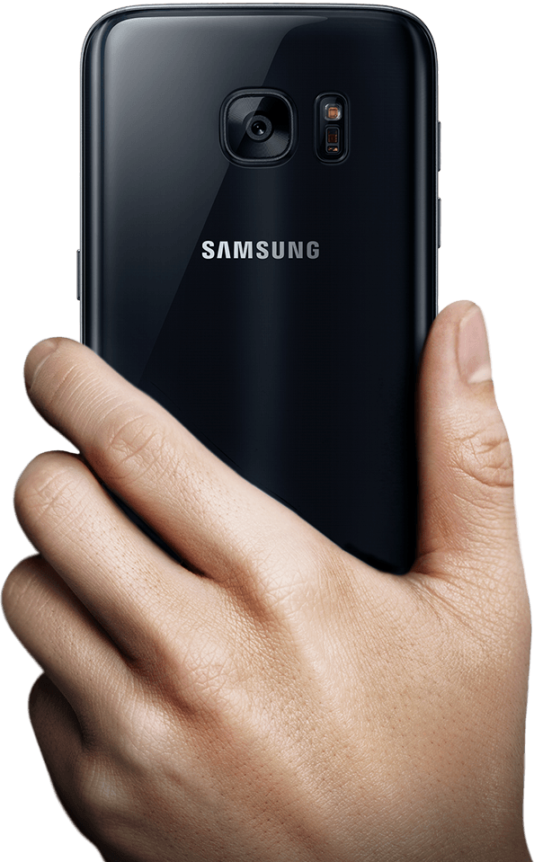 Samsung Smartphonein Hand PNG image