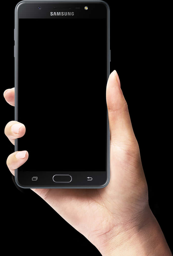 Samsung Smartphonein Hand PNG image
