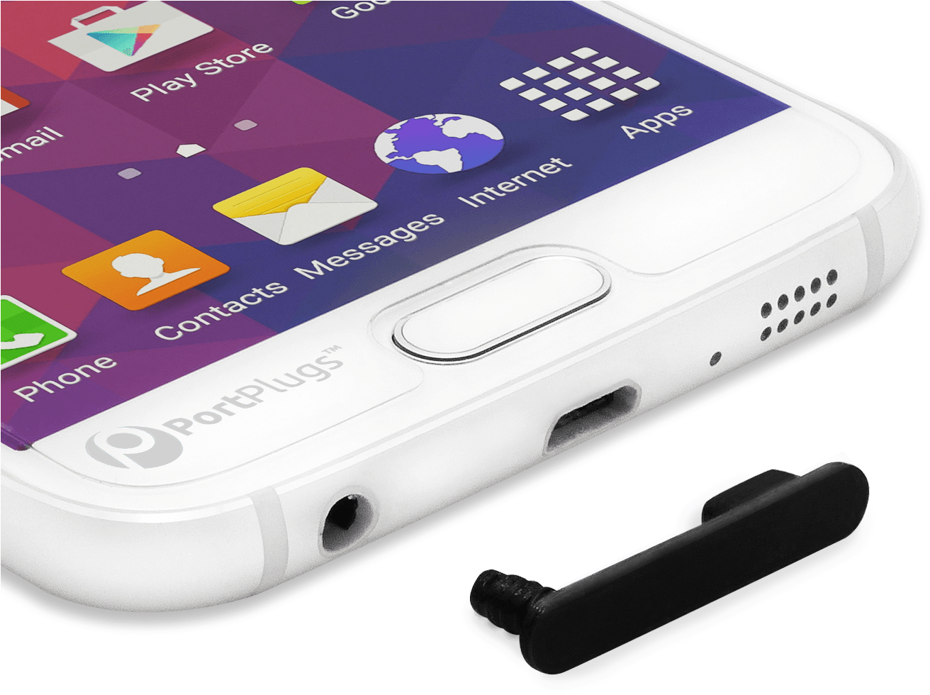 Samsung Smartphonewith Dust Plug PNG image