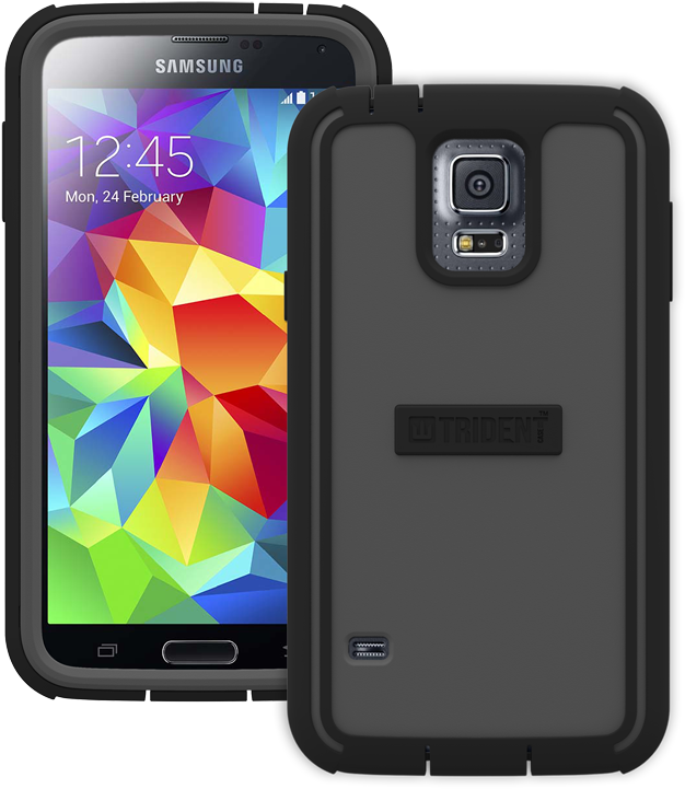 Samsung Smartphonewith Trident Case PNG image