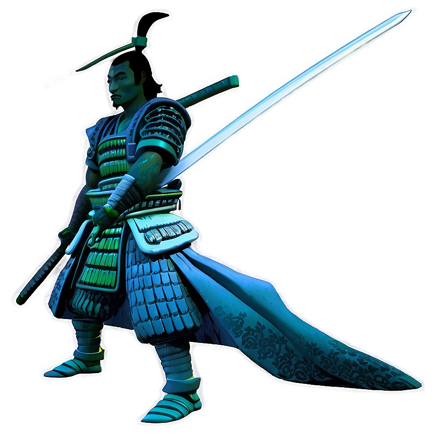 Samurai In Moonlight Png Sfv27 PNG image