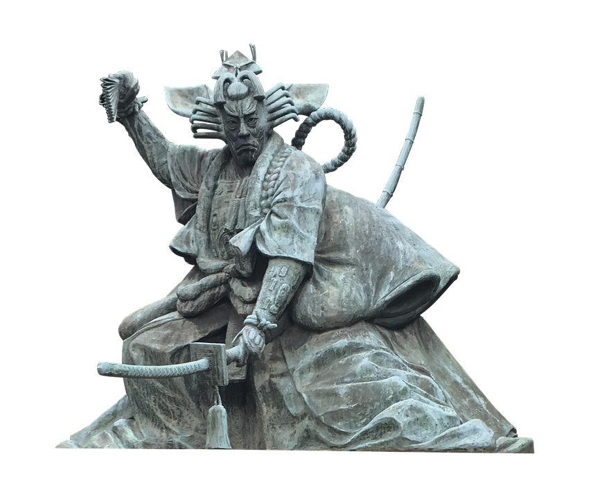 Samurai Statue Silhouette PNG image