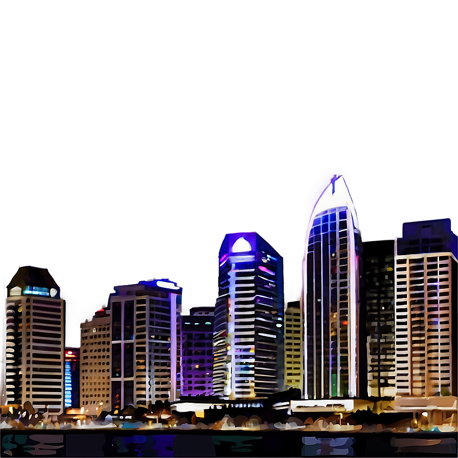 San Diego Cityscape Night Png 6 PNG image