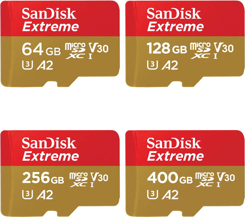 San Disk Extreme Micro S D Cards Collection PNG image