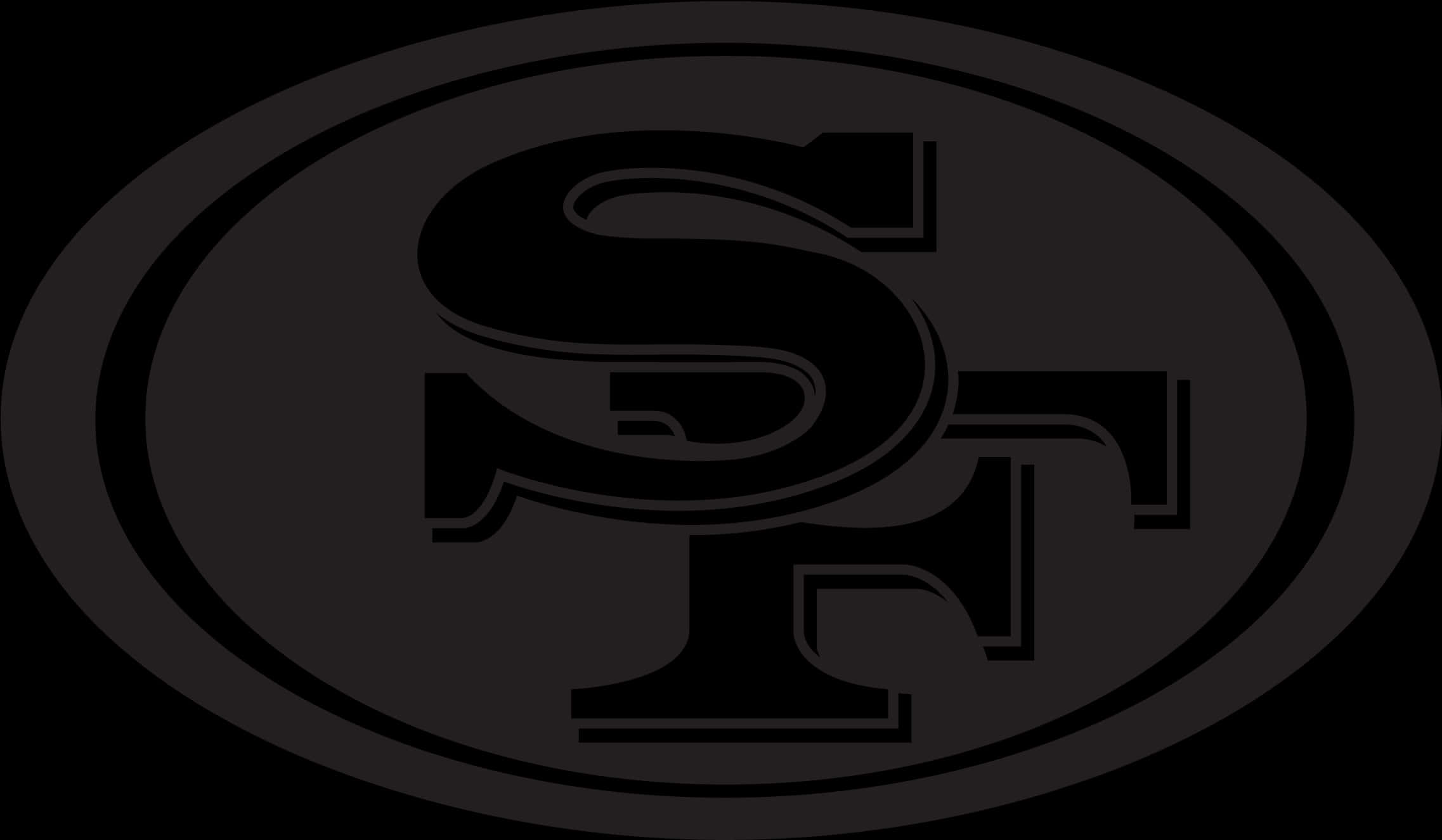 San Francisco49ers Logo Blackand White PNG image