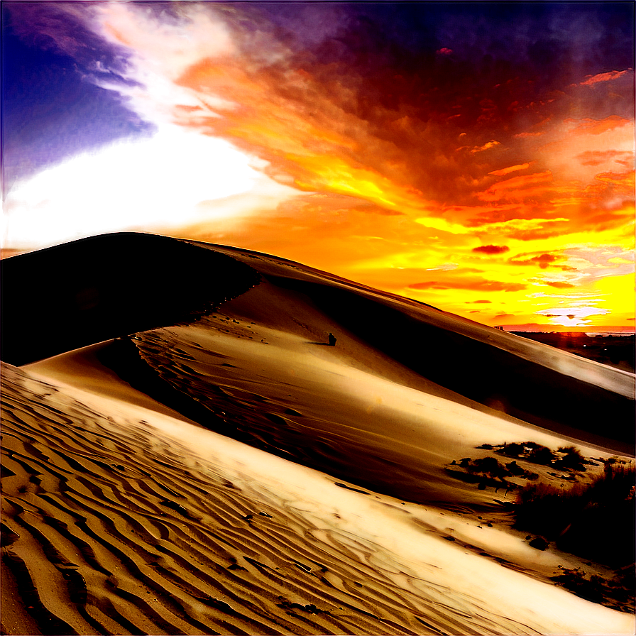 Sand Dunes And Spectacular Sunrise Png Aft PNG image