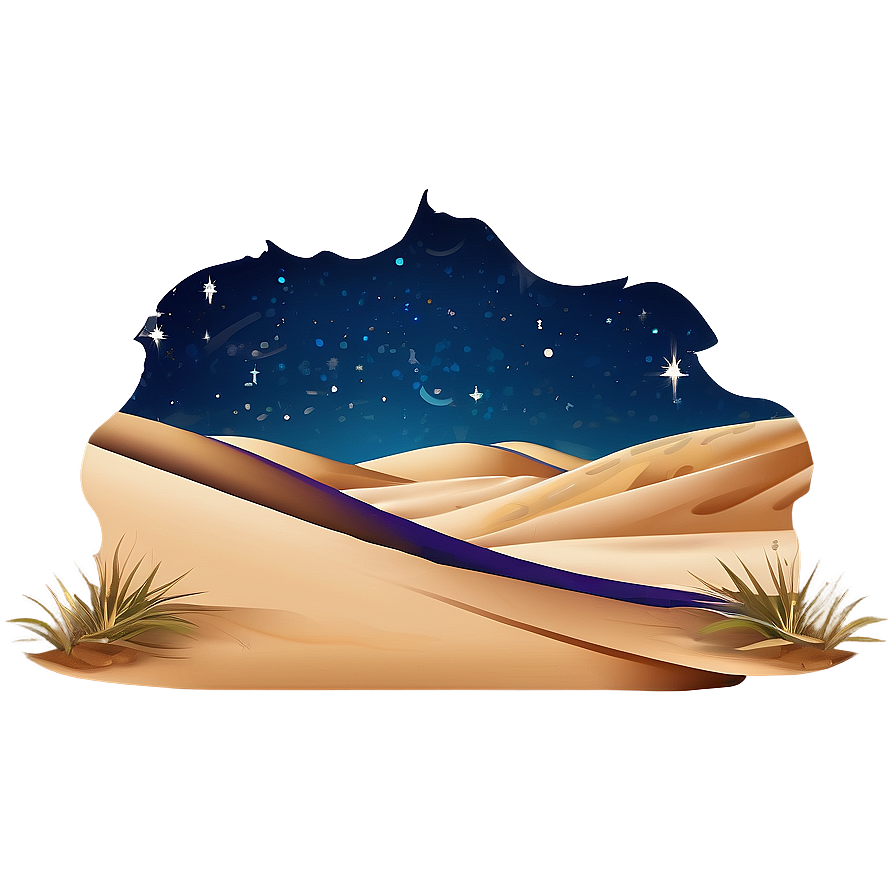 Sand Dunes And Starry Sky Png 33 PNG image