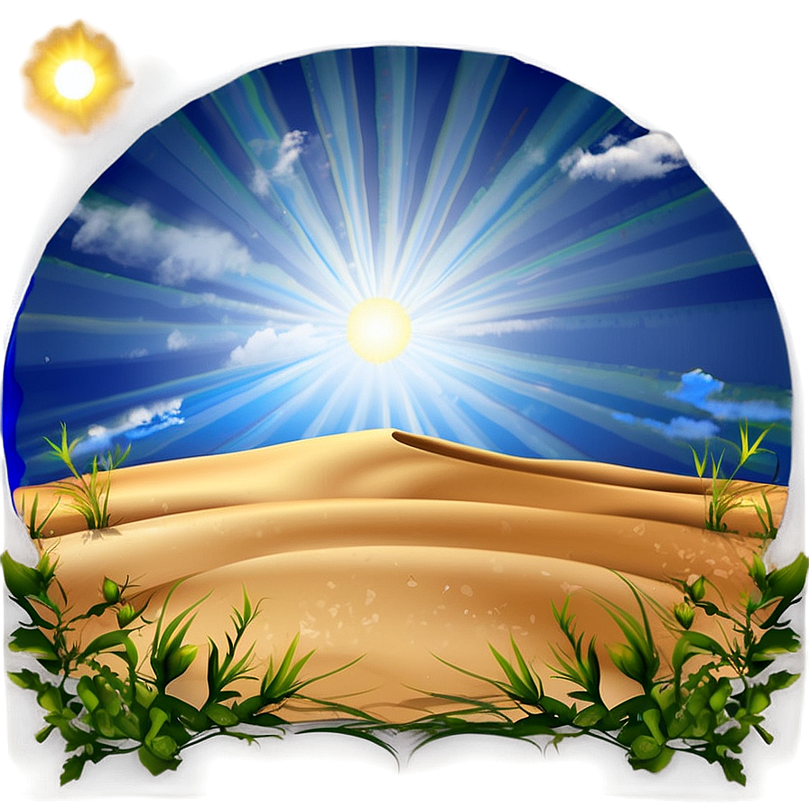 Sand Dunes And Sun Rays Png Xrm PNG image