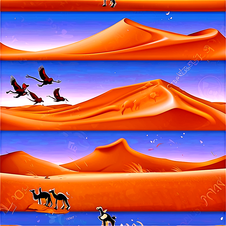 Sand Dunes With Desert Animals Png 63 PNG image