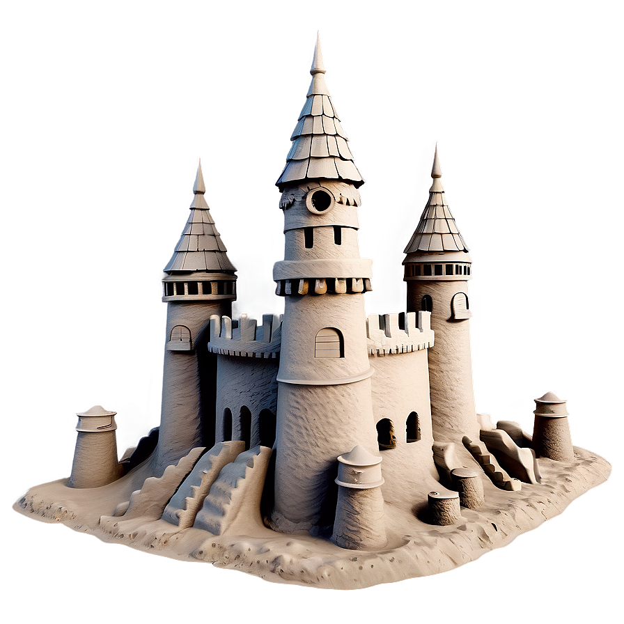 Sandcastle With Towers Png Lgh PNG image