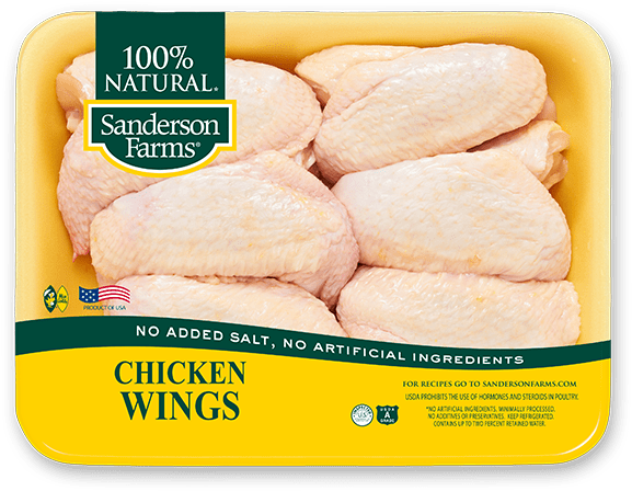 Sanderson Farms Natural Chicken Wings Packaging PNG image