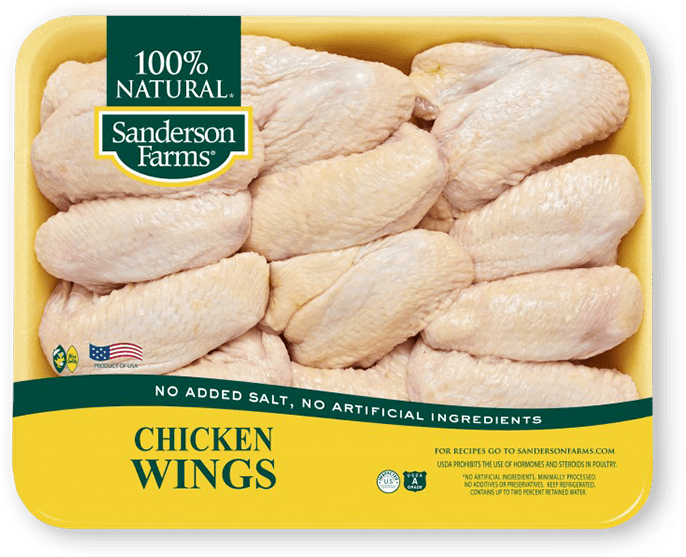 Sanderson Farms Natural Chicken Wings Packaging PNG image