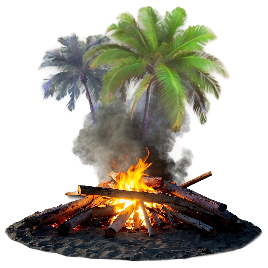 Sandy Beach Bonfire Night Png Meq53 PNG image