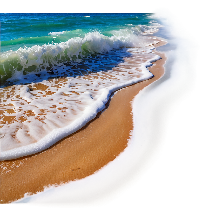 Sandy Beach Sea Waves Png Dnu11 PNG image