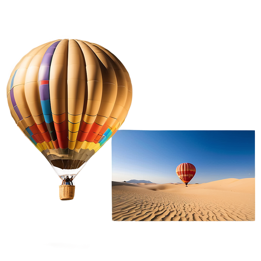 Sandy Desert Hot Air Balloon Png 06242024 PNG image