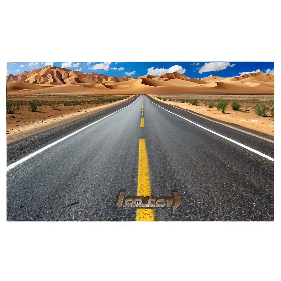 Sandy Desert Road Journey Png Drf44 PNG image