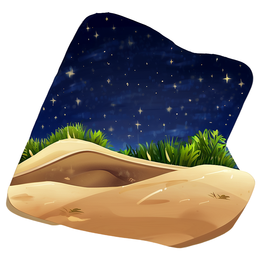 Sandy Dunes Under Starry Sky Png Tkv PNG image