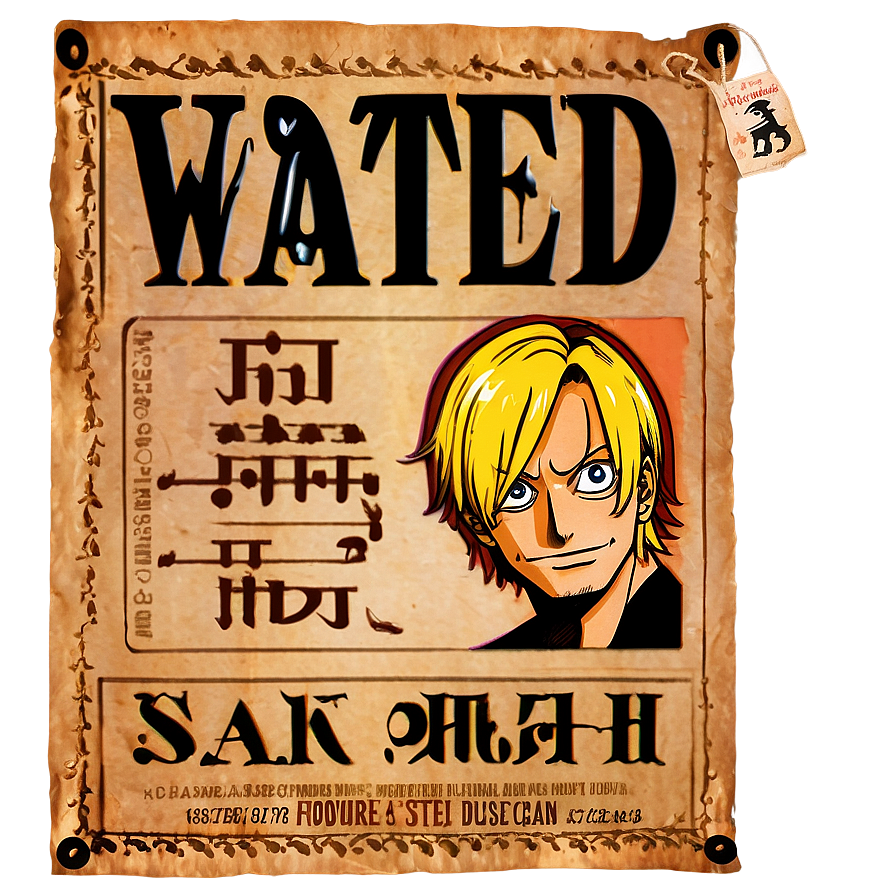 Sanji Wanted Poster Png Vfy8 PNG image