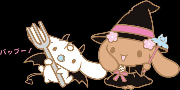 Sanrio Charactersin Halloween Costumes PNG image