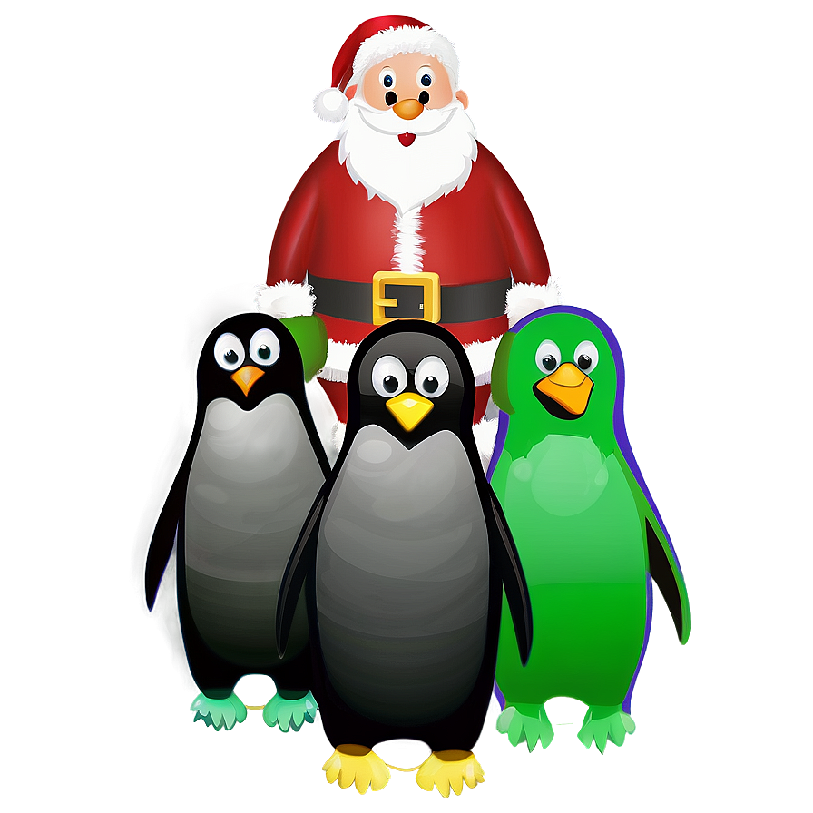 Santa And Penguin Cartoon Png 06282024 PNG image