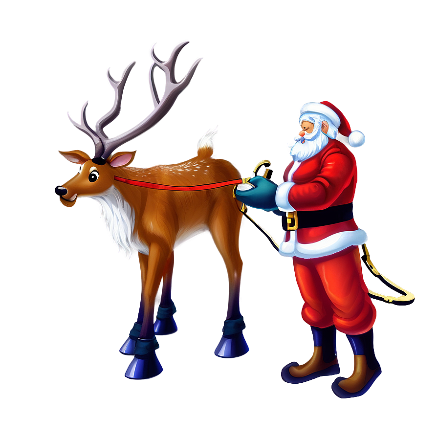 Santa And Reindeer Png 05042024 PNG image