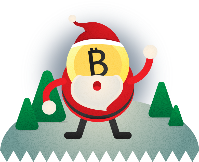 Santa Bitcoin Celebration PNG image